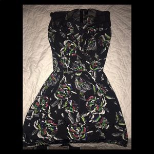 Sleeveless black and floral Dress size XS